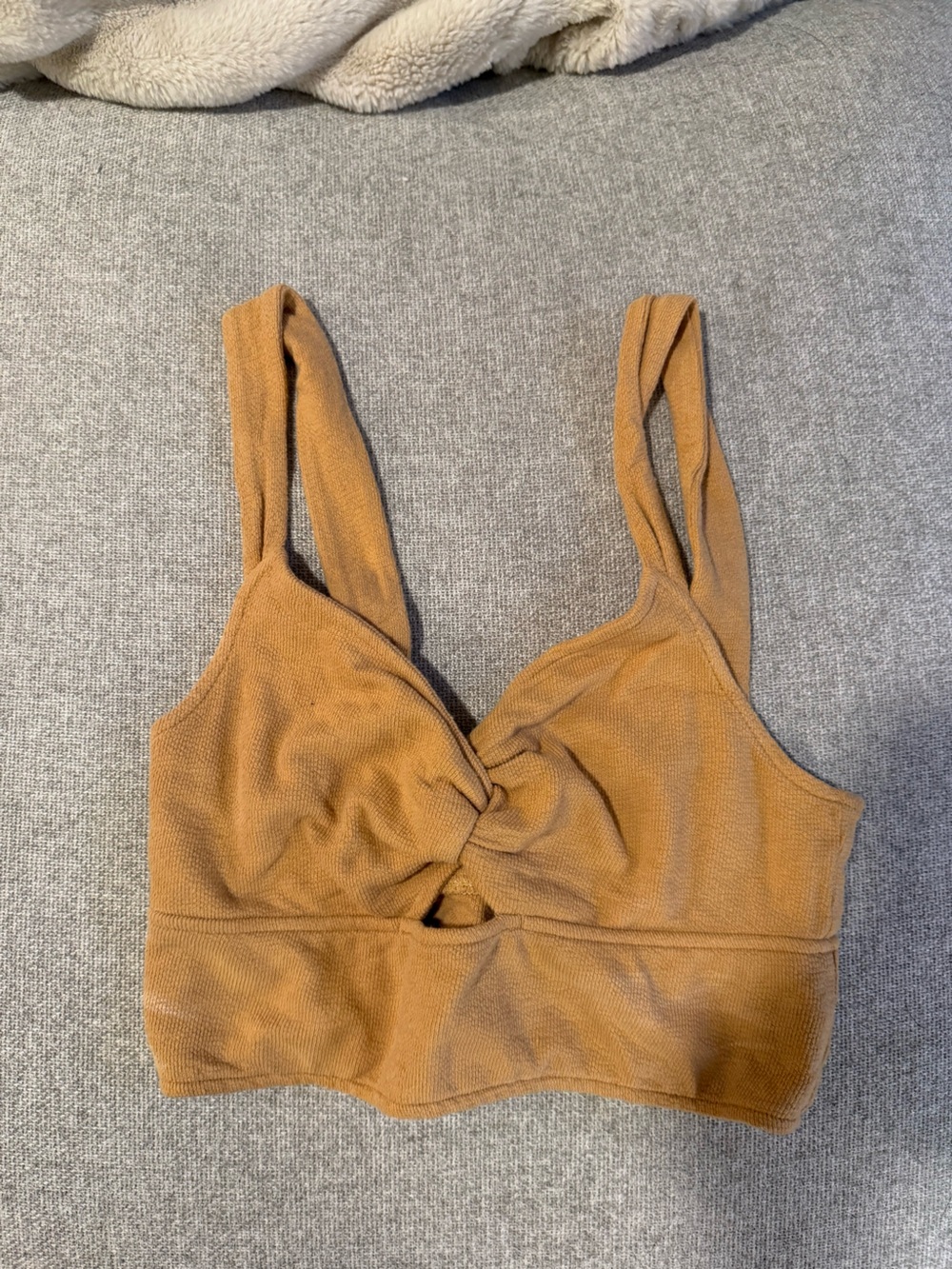 Madewell Mustard Twist-Front Ribbed Tank Top